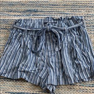 striped tie shorts